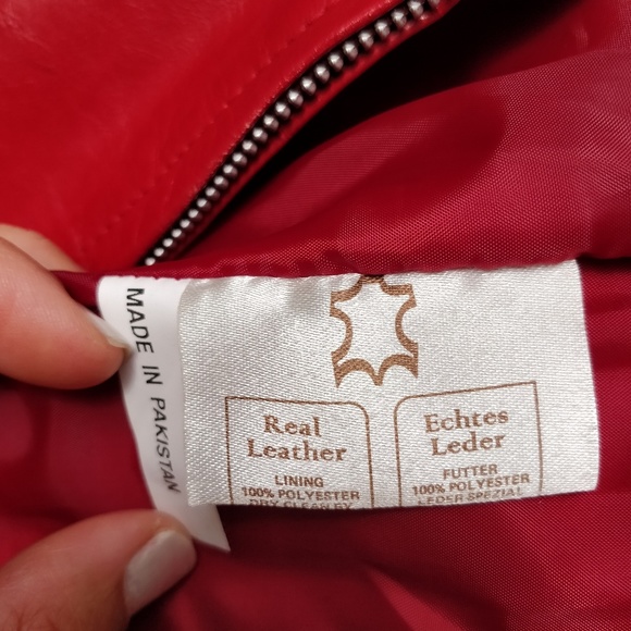 Vintage B*Lucid red leather jacket NWOT - Picture 5 of 12